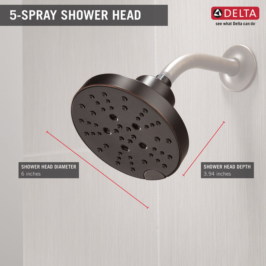 Universal Showering Components 6' Showerhead in Venetian Bronze - 5 Spray Settings