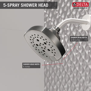 Universal Showering Components 6' Showerhead in Stainless - 5 Spray Settings