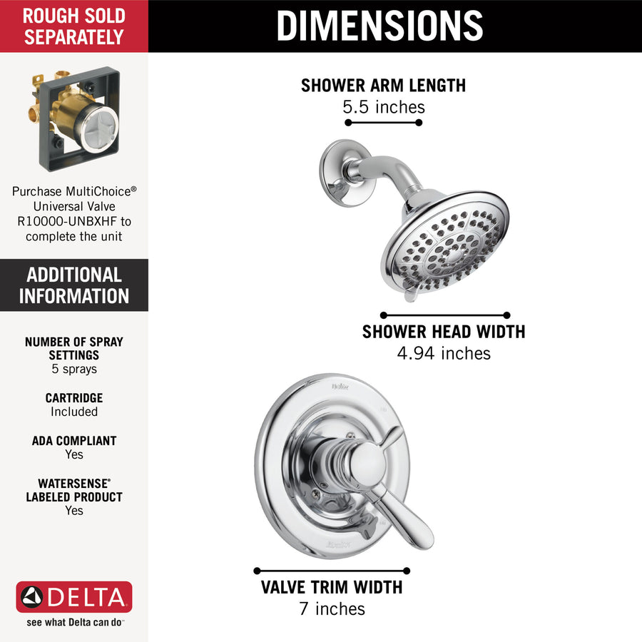 Lahara Single-Handle Shower Only in Chrome with Volume & Temperature Control