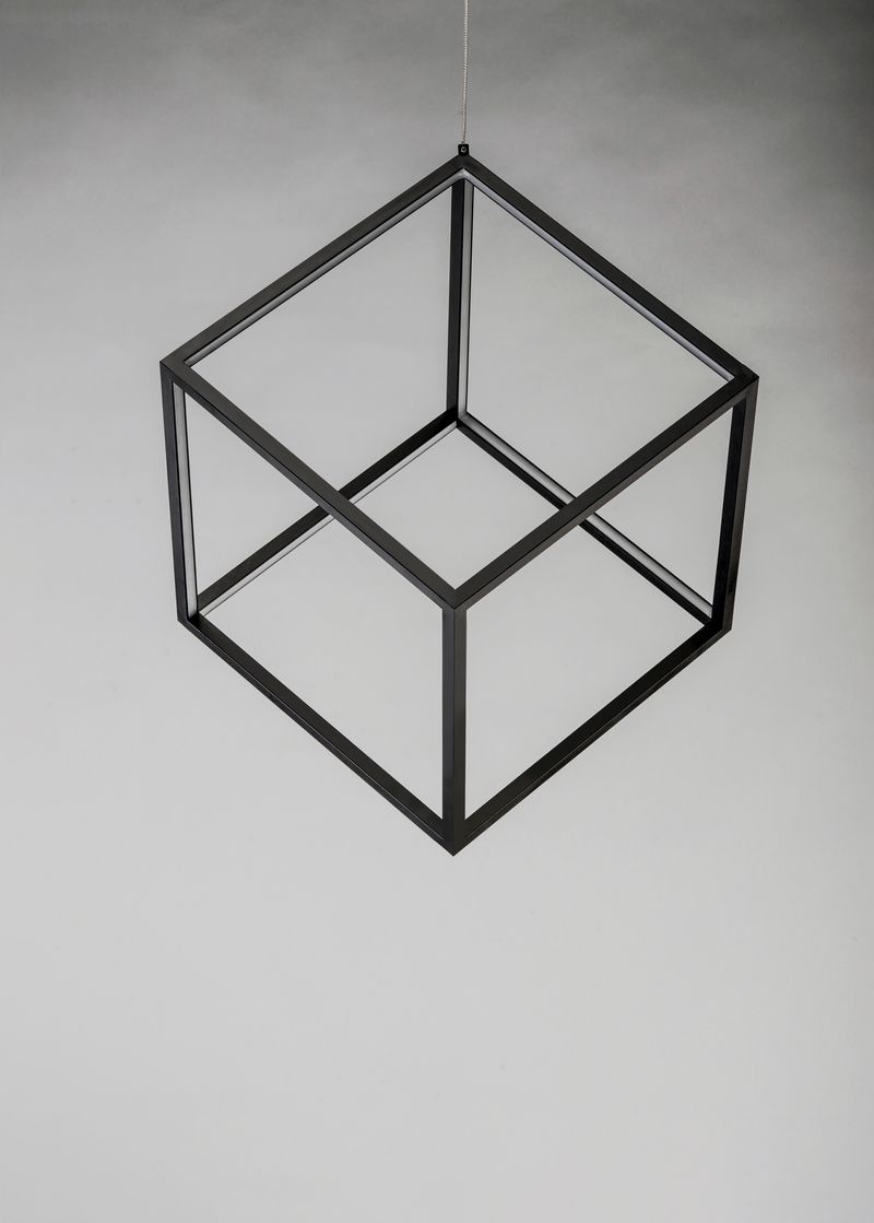 4 Square 20.5' Single Light Pendant in Black