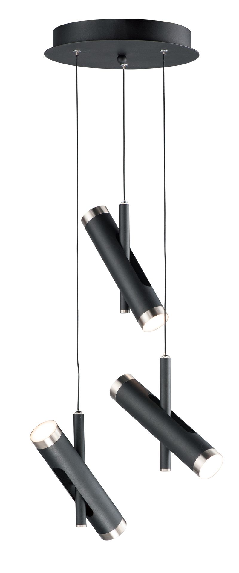 Ambit 14' 6 Light Multi-Light Pendant in Black and Satin Nickel