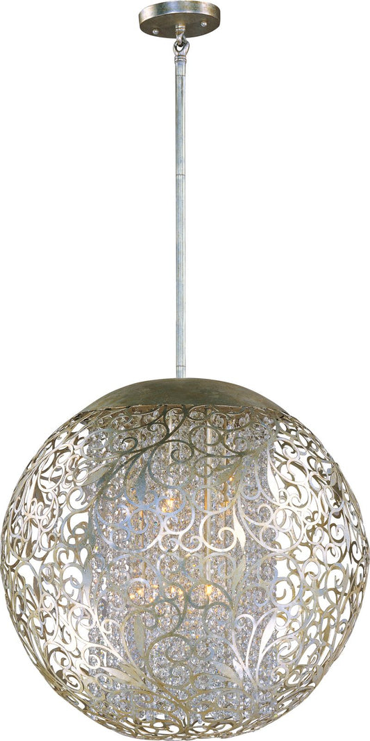 Arabesque 23" 9 Light Single Pendant in Golden Silver