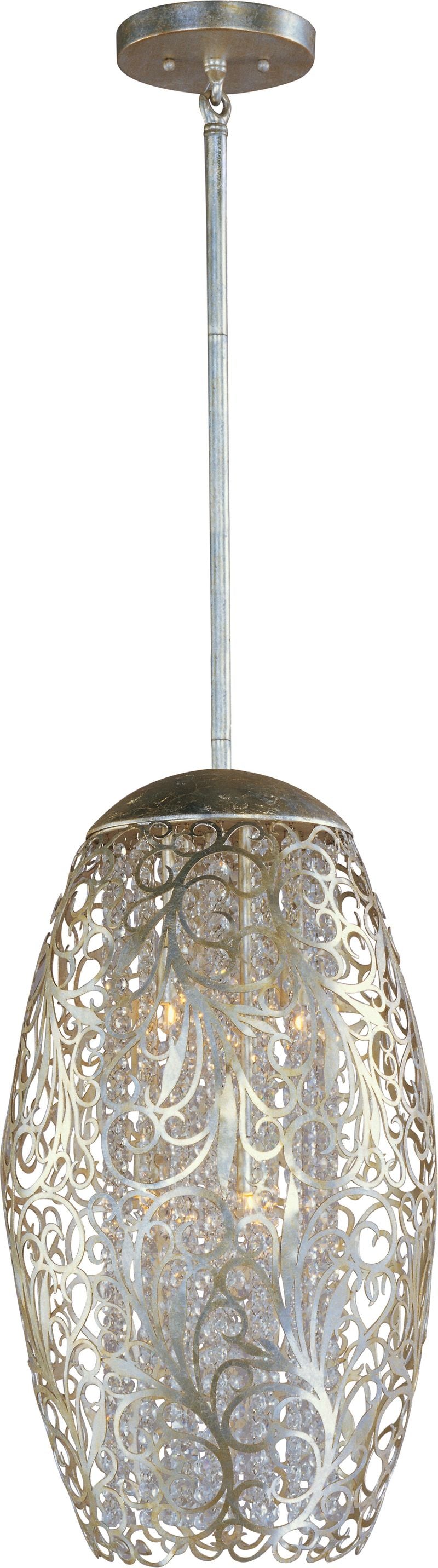 Arabesque 13' 6 Light Single Pendant in Golden Silver