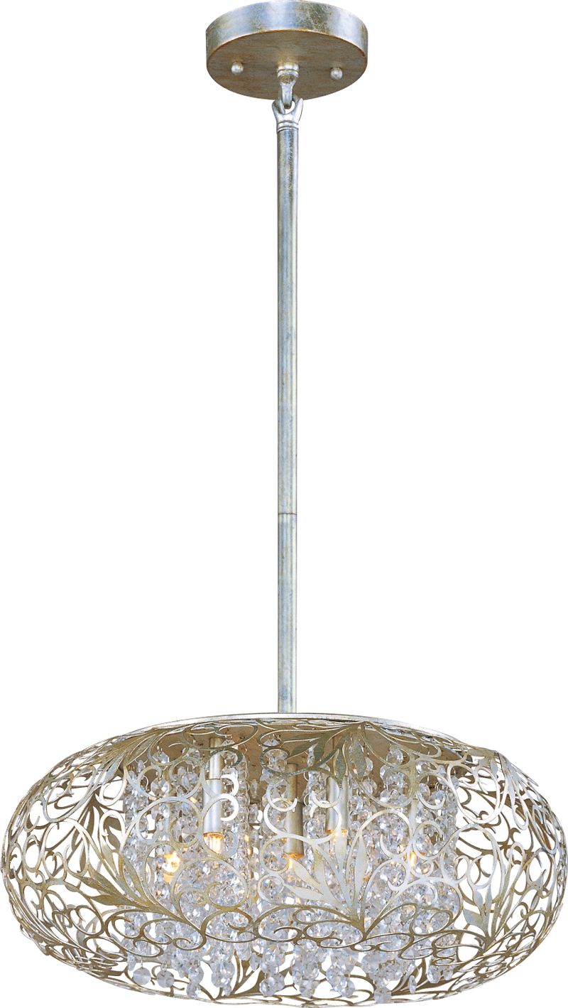Arabesque 18' 7 Light Single Pendant in Golden Silver