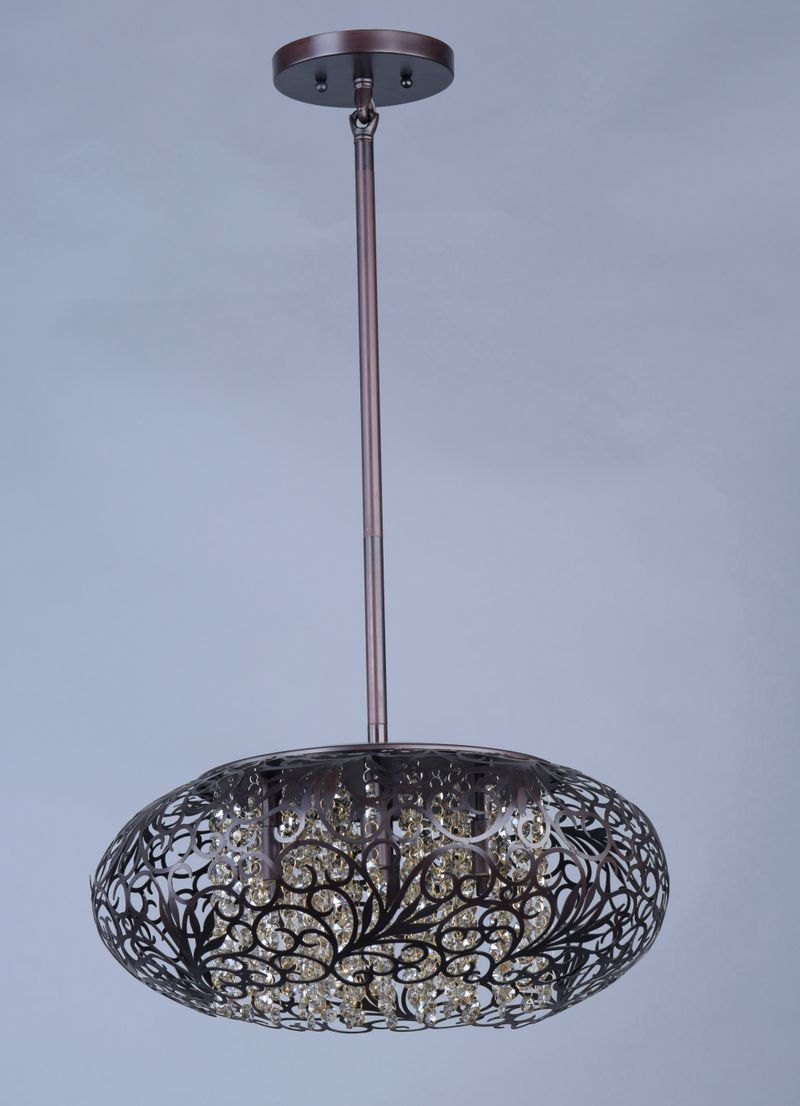 Arabesque 18' 7 Light Single Pendant in Golden Silver