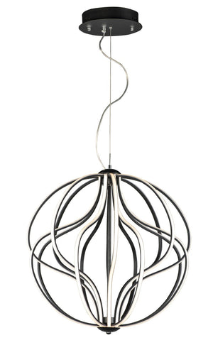 Aura 24' Single Light Pendant in Black