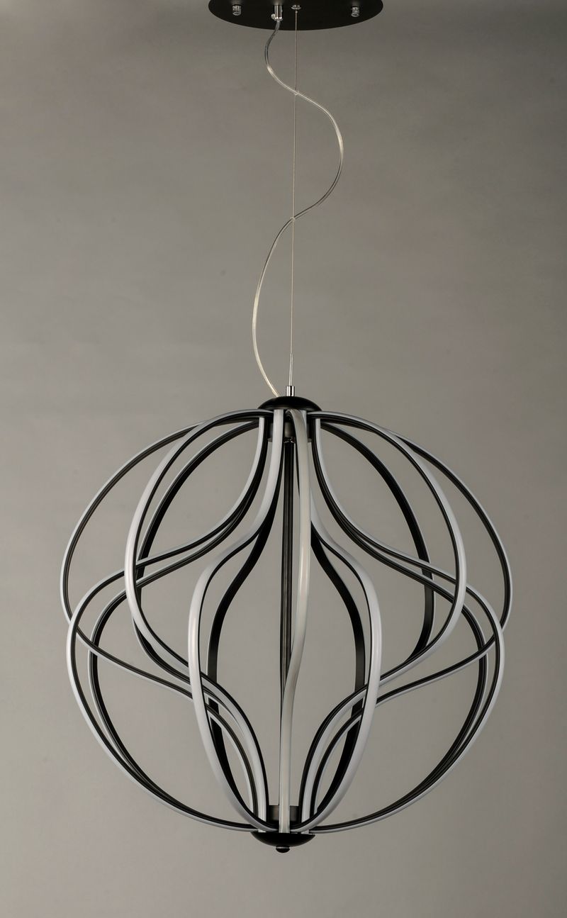 Aura 24' Single Light Pendant in Black