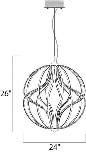 Aura 24' Single Light Pendant in Black