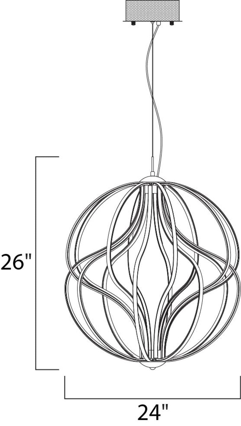 Aura 24' Single Light Pendant in Polished Chrome