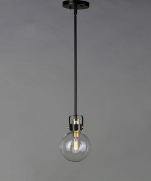 Bauhaus 6' Single Light Pendant in Bronze and Satin Brass