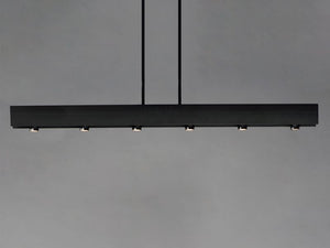 Beam 3' 6 Light Linear Pendant in Black and Polished Chrome