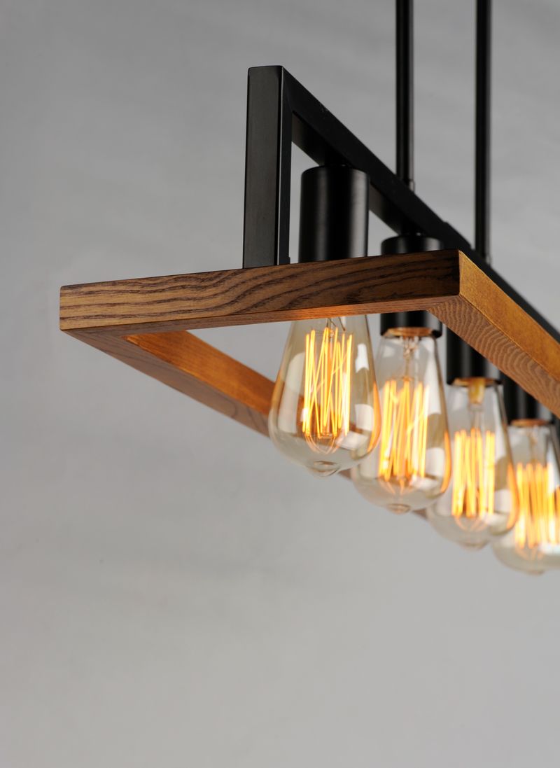 Black Forest 4 Light Chandelier/Linear Pendant in Ashbury Black