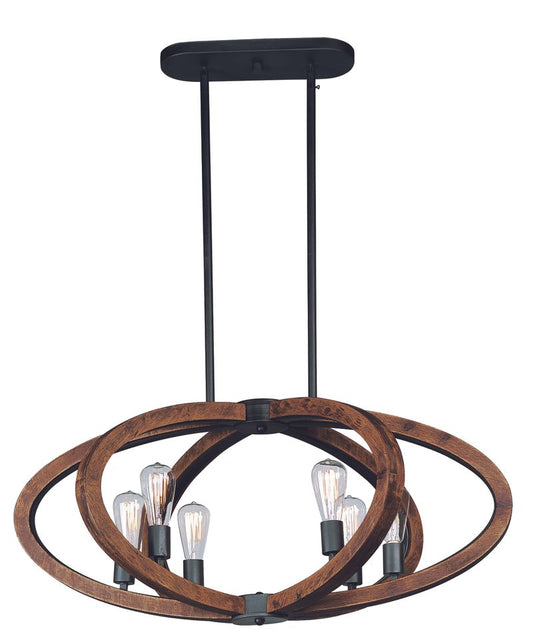 Bodega Bay 16.5" Chandelier with 6 Lights with bulbs included - Anthracite