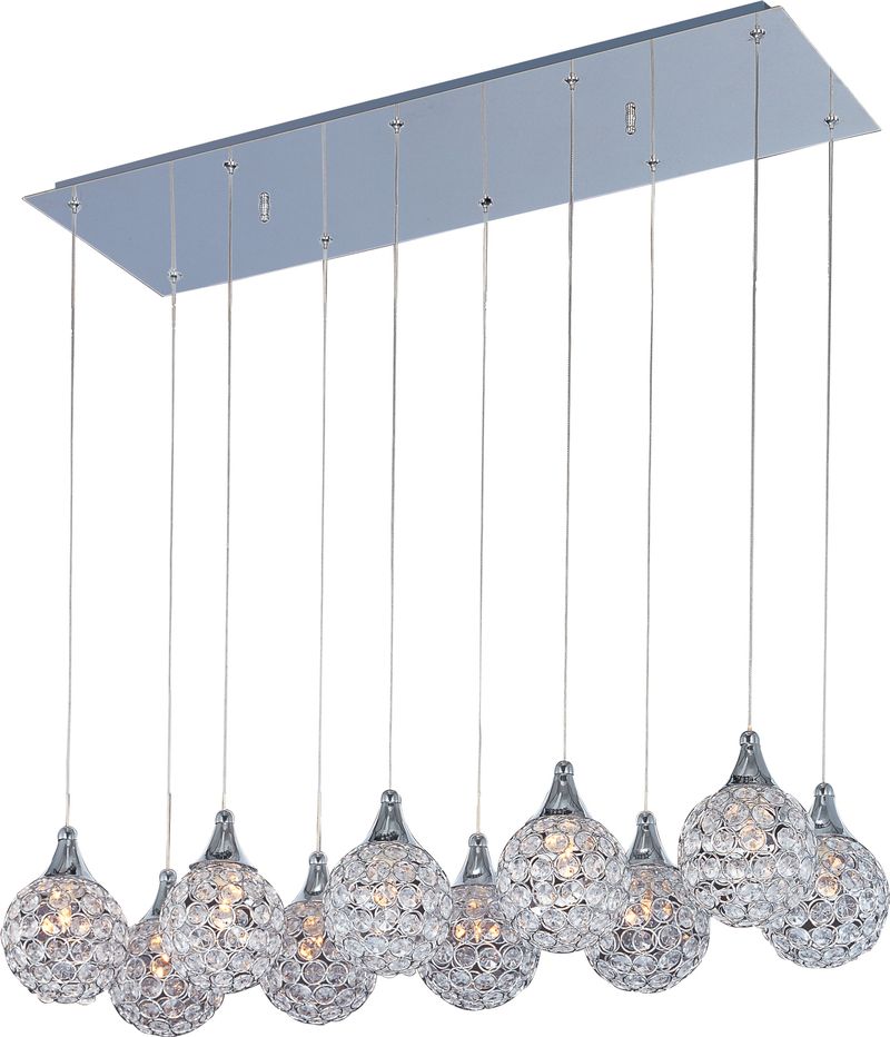 Brilliant 11' 10 Light Linear Pendant in Polished Chrome