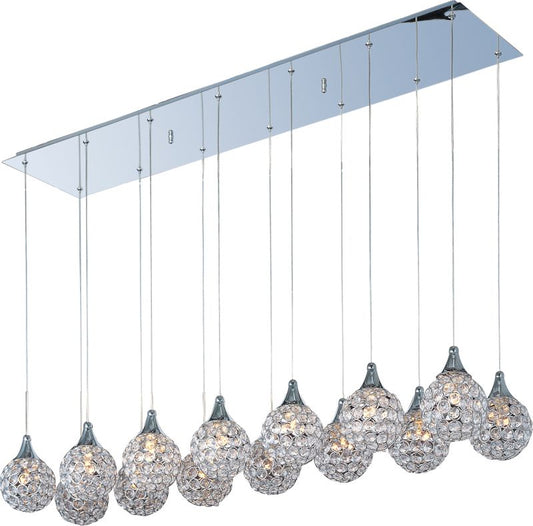 Brilliant 11" 14 Light Linear Pendant in Polished Chrome