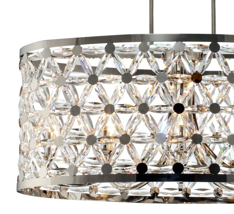 Cassiopeia 16.25' 8 Light Entry Foyer Pendant in Polished Nickel