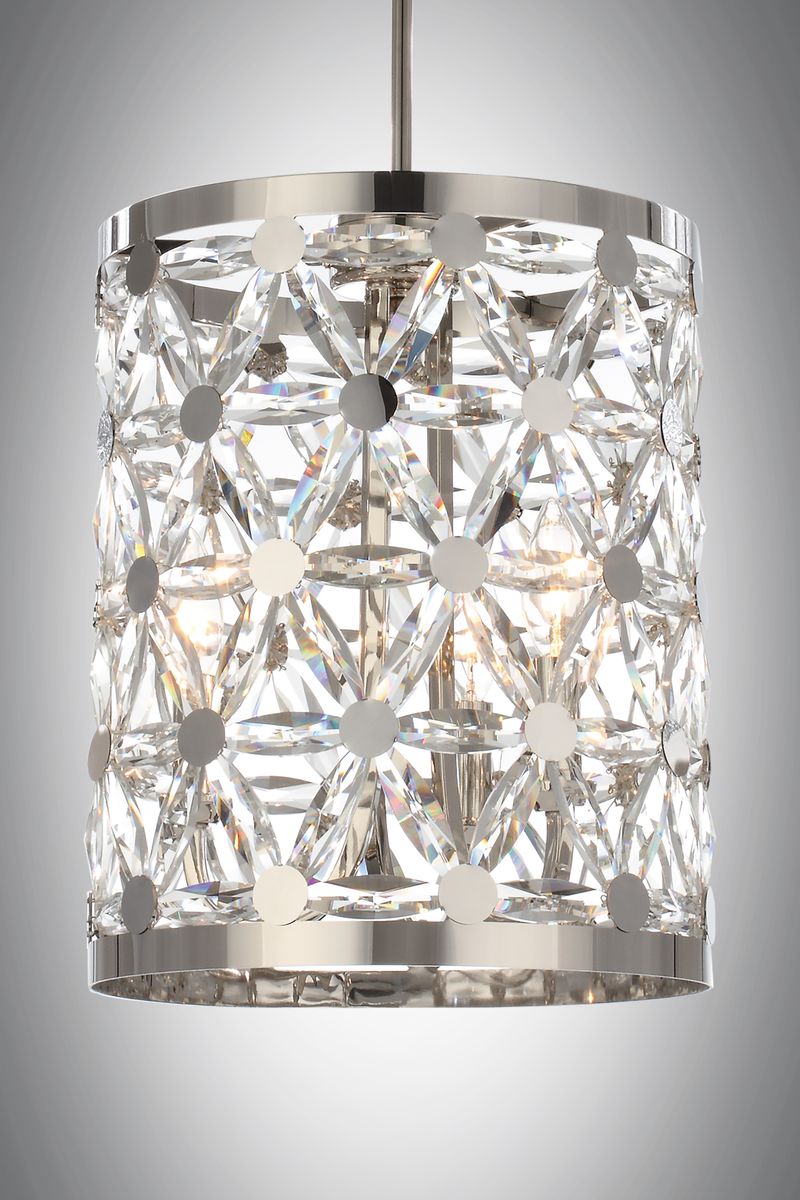 Cassiopeia 11.75' 3 Light Suspension Pendant in Polished Nickel