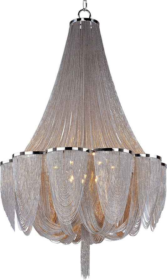 Chantilly 34" 14 Light Multi-Tier Chandelier in Polished Nickel