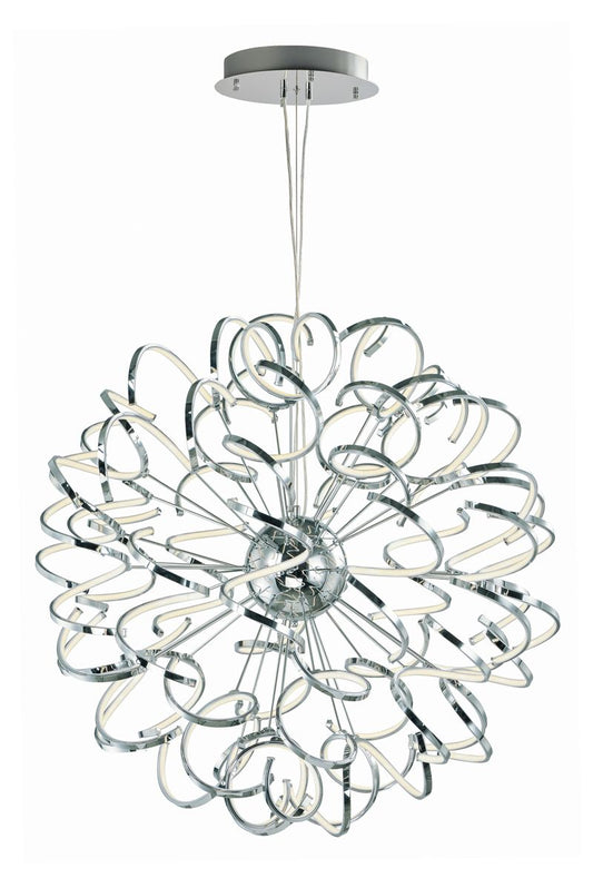 Chaos 39.5" Single Light Entry Foyer Pendant in Polished Chrome