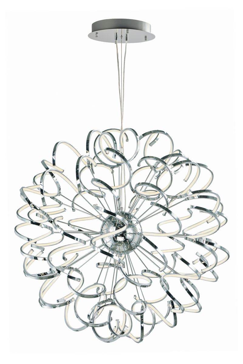 Chaos 39.5' Single Light Entry Foyer Pendant in Polished Chrome