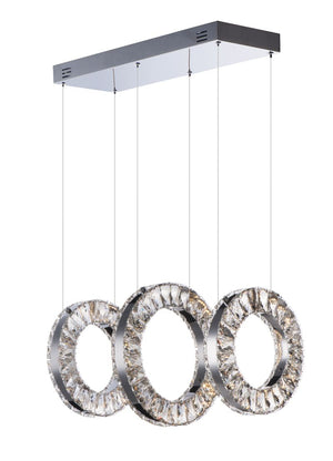 Charm 11.75' 3 Light Linear Pendant in Polished Chrome