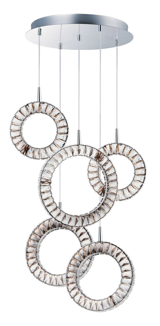 Charm 23.75" 5 Light Multi-Light Pendant in Polished Chrome