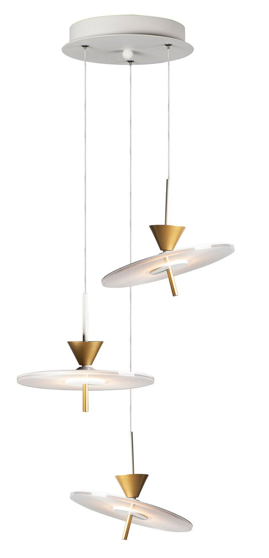 Circuit 17" 3 Light Multi-Light Pendant in Matte White