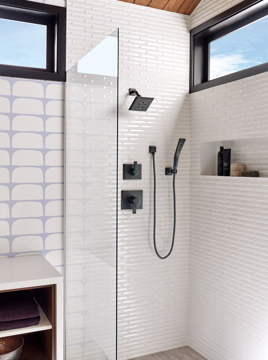 Universal Showering Components Wall Elbow in Matte Black