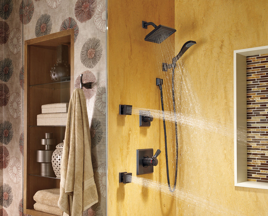 Universal Showering Components Square Wall Elbow in Venetian Bronze