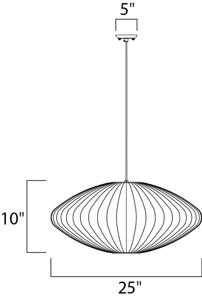 Cocoon 25' Single Light Pendant in Polished Chrome