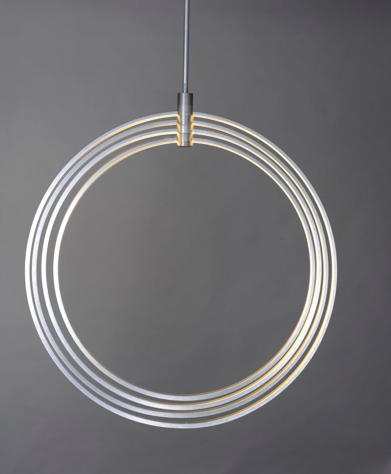 Concentric 36' 4 Light Single Pendant in Brushed Platinum