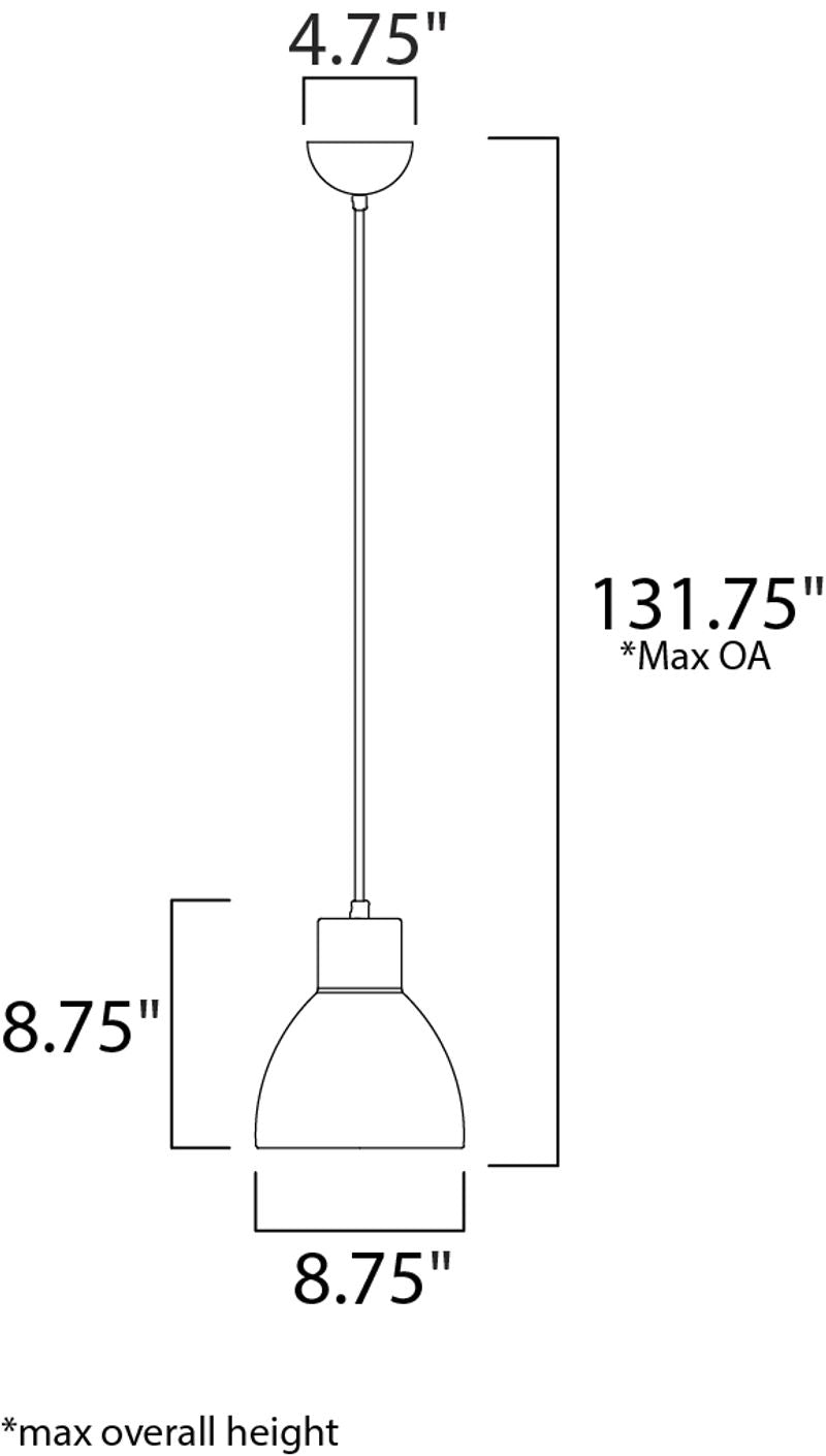 Cora 8.75' Single Light Suspension Pendant in Satin Nickel