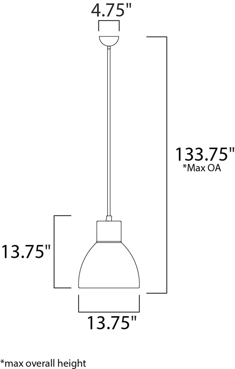 Cora 13.75' Single Light Suspension Pendant in Satin Nickel