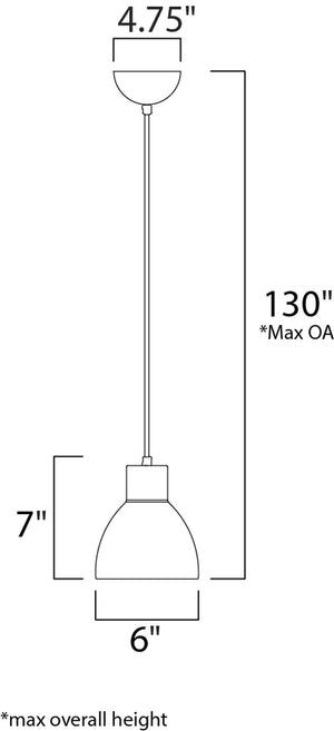 Cora 7' Single Light Suspension Pendant in Satin Nickel
