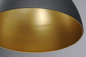 Cora 13.75' Single Light Suspension Pendant in Black and Gold