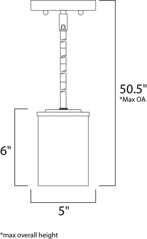 Corona 5' Single Light Mini-Pendant in Satin Nickel