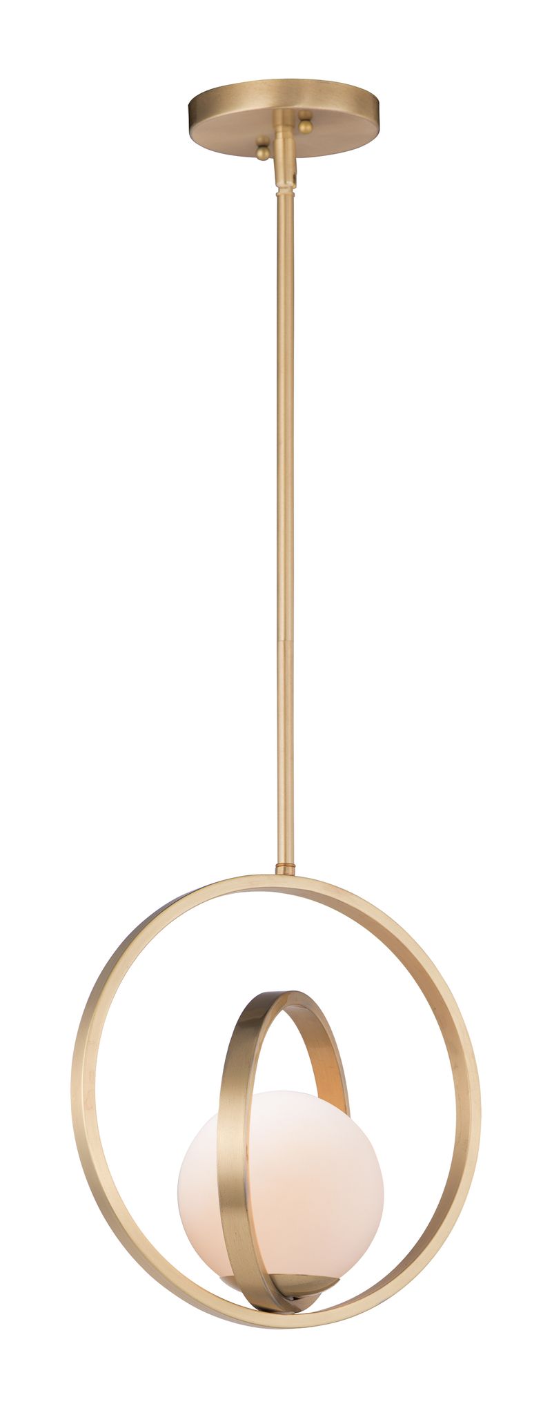 Coronet 12' Single Light Pendant in Satin Brass
