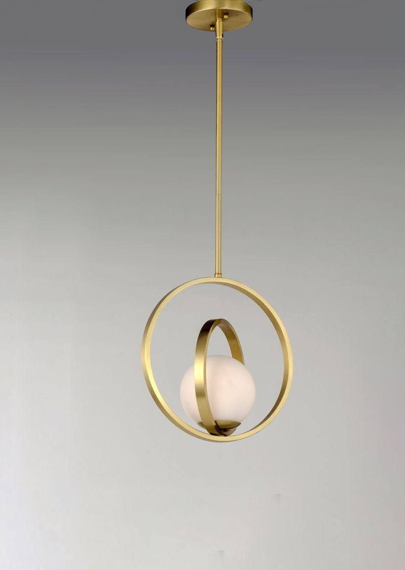 Coronet 12' Single Light Pendant in Satin Brass