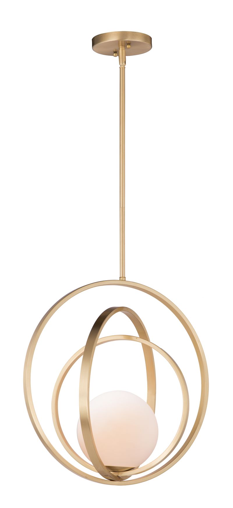 Coronet 17.5' Single Light Pendant in Satin Brass