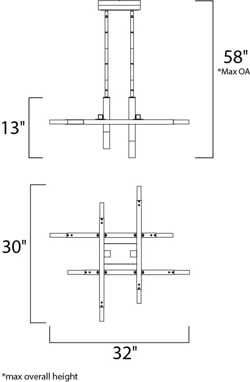 Crossroads 32' 10 Light Single Pendant in Polished Chrome