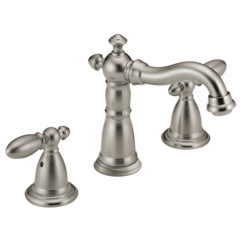 Victorian Widespread Two-Handle Bathroom Faucet in Stainless