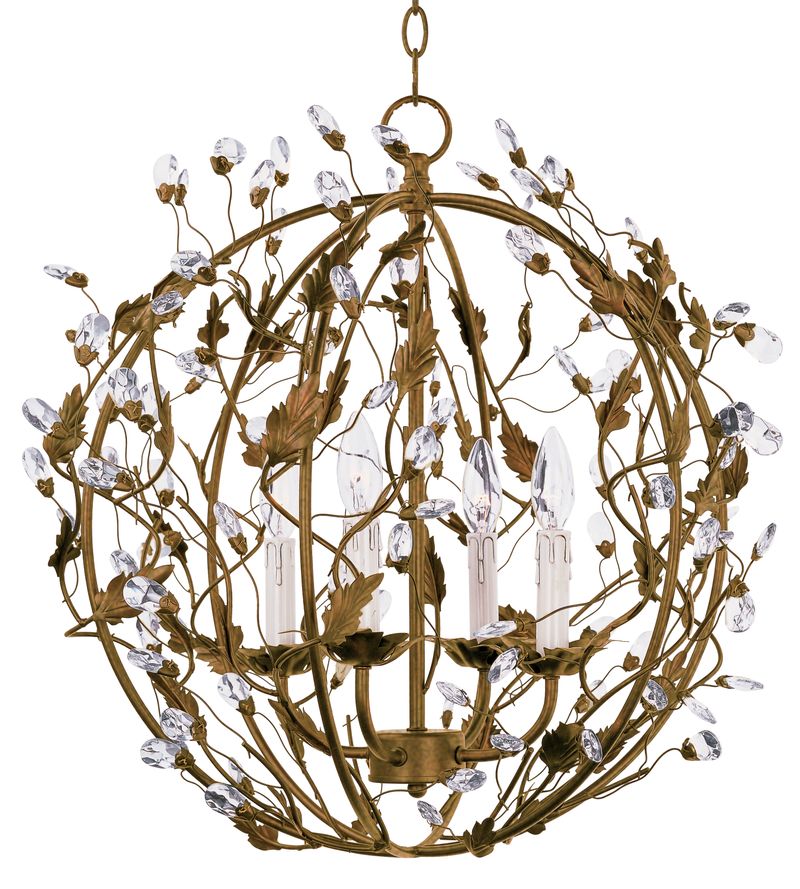 Elegante 22' 4 Light Pendant Single-Tier Chandelier in Etruscan Gold