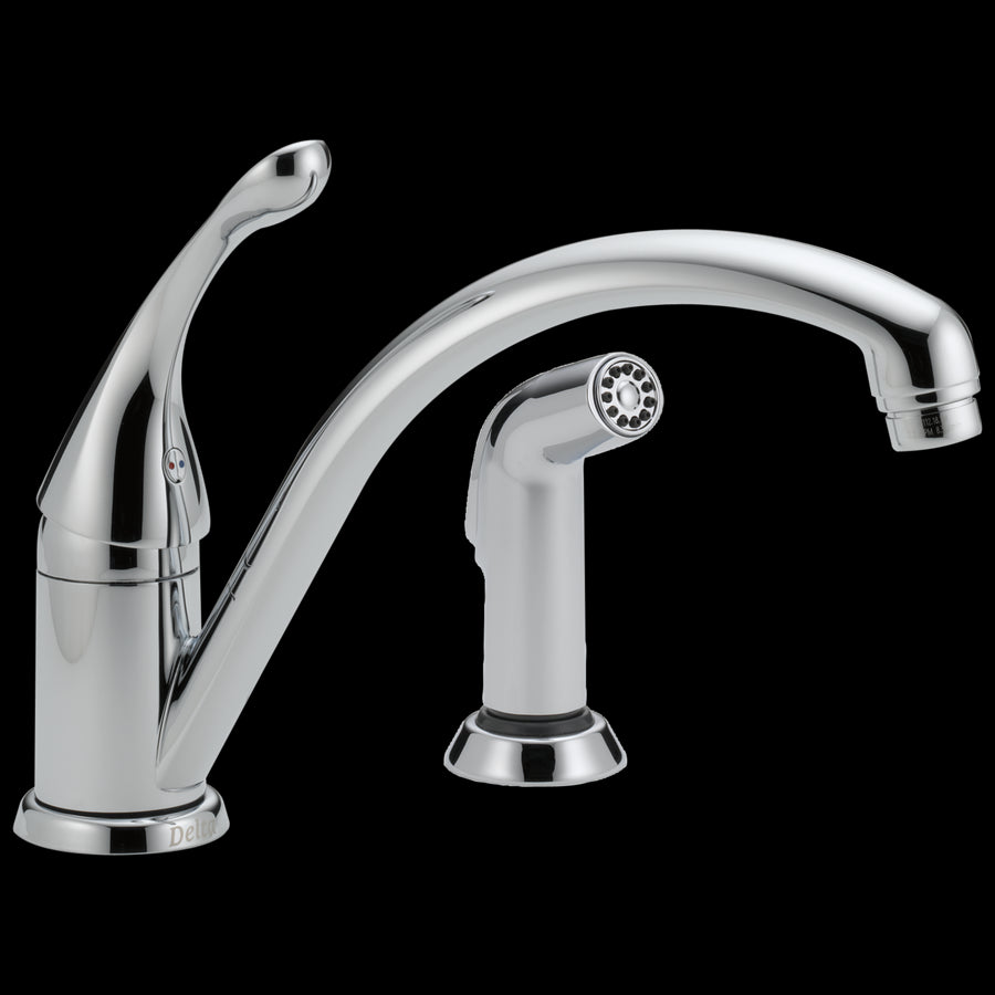 Collins Single-Hole Kitchen Faucet in Chrome with Side Spray