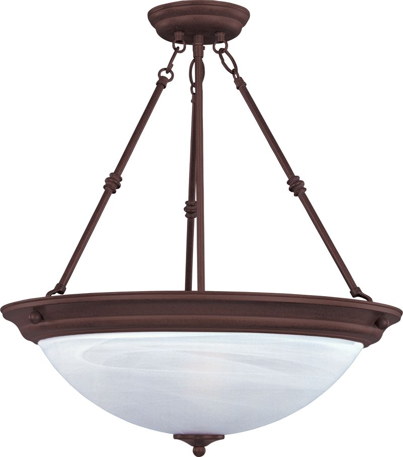 Essentials - 584x 15' 3 Light Inverted Bowl Pendant in Oil Rubbed Bronze