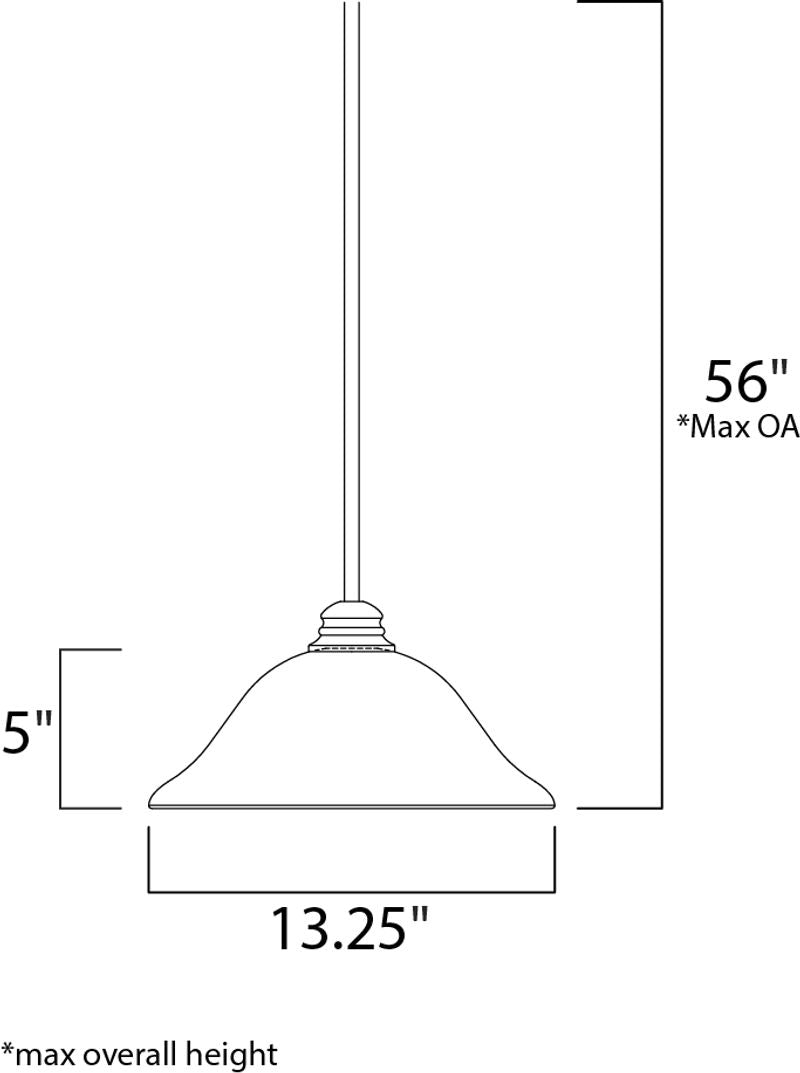 Essentials - 9106x 13.25' Single Light Pendant in Satin Nickel