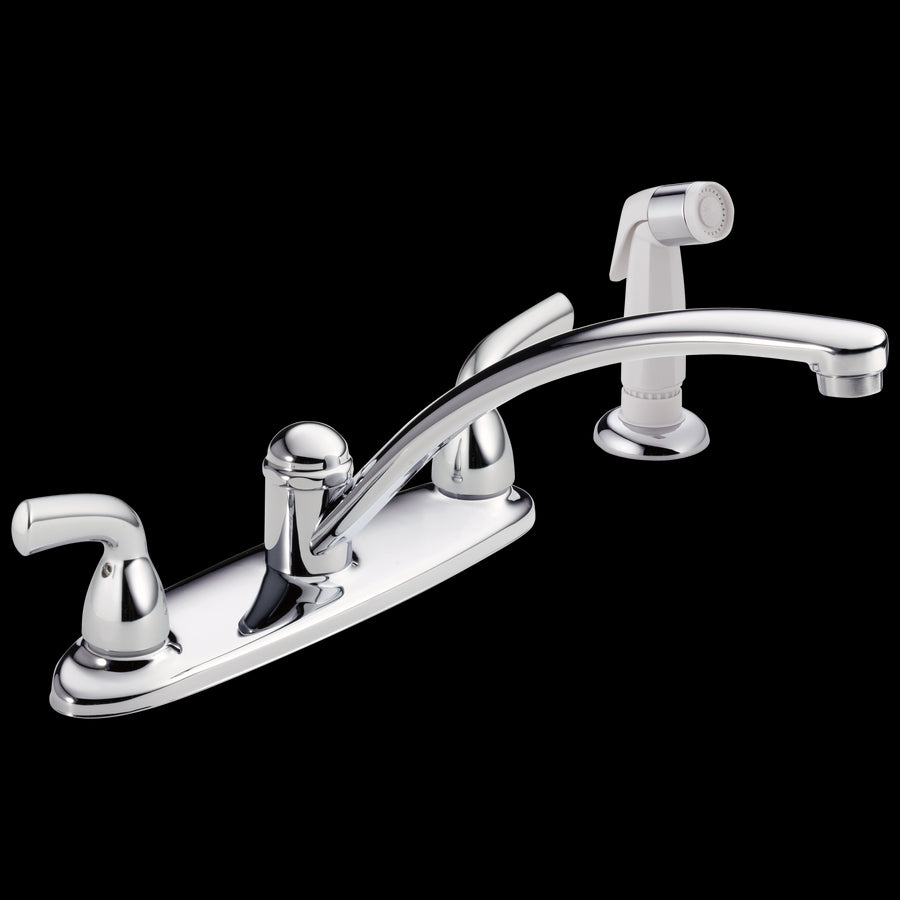 Foundations Two-Handle Kitchen Faucet in Chrome with Side Spray
