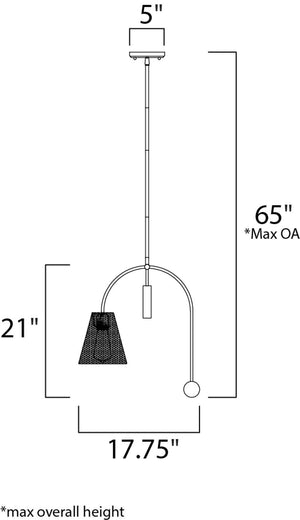 Filter 7' Single Light Mini-Pendant in Black and Satin Nickel