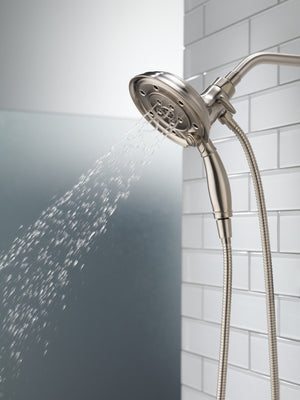 Universal Showering Components 6.13' Showerhead in Stainless - Pull Down Hand Shower