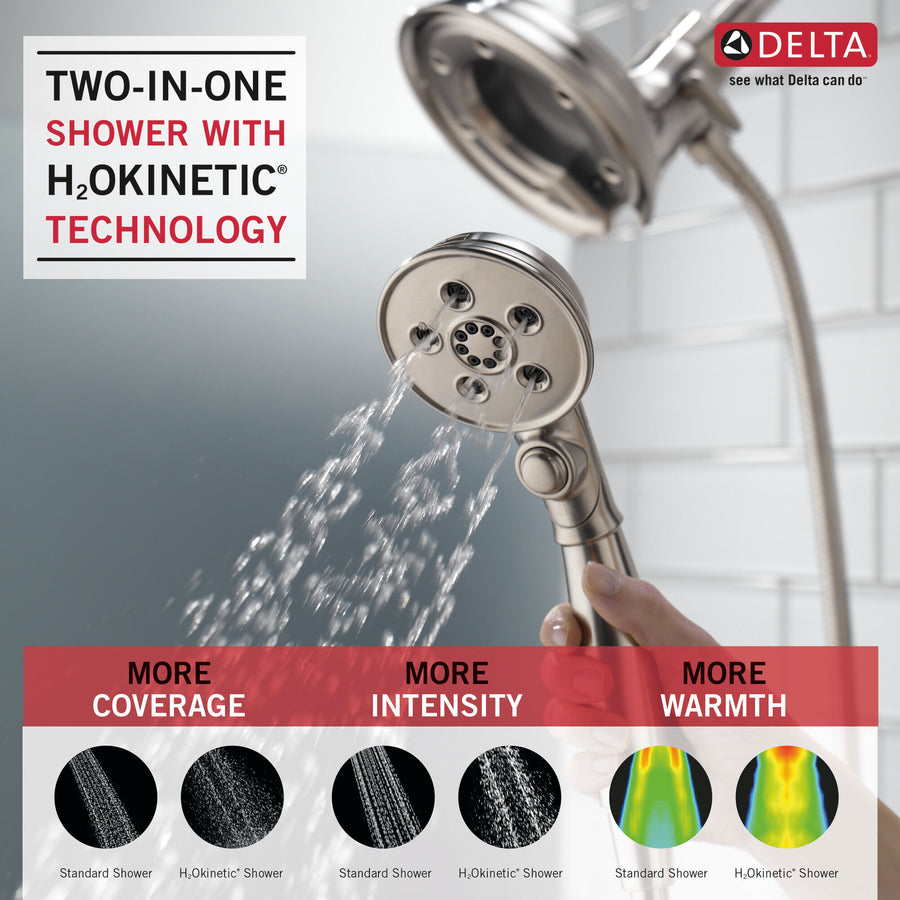 Universal Showering Components 6.13' Showerhead in Stainless - Pull Down Hand Shower