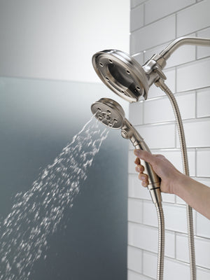 Universal Showering Components 6.13' Showerhead in Stainless - Pull Down Hand Shower